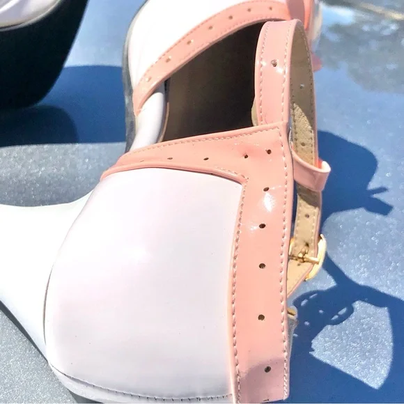 Mary Jane Pinup T-Strap Chunky High Heels Platform Round Toe Pumps & Bow Size 9 - Picture 11 of 16